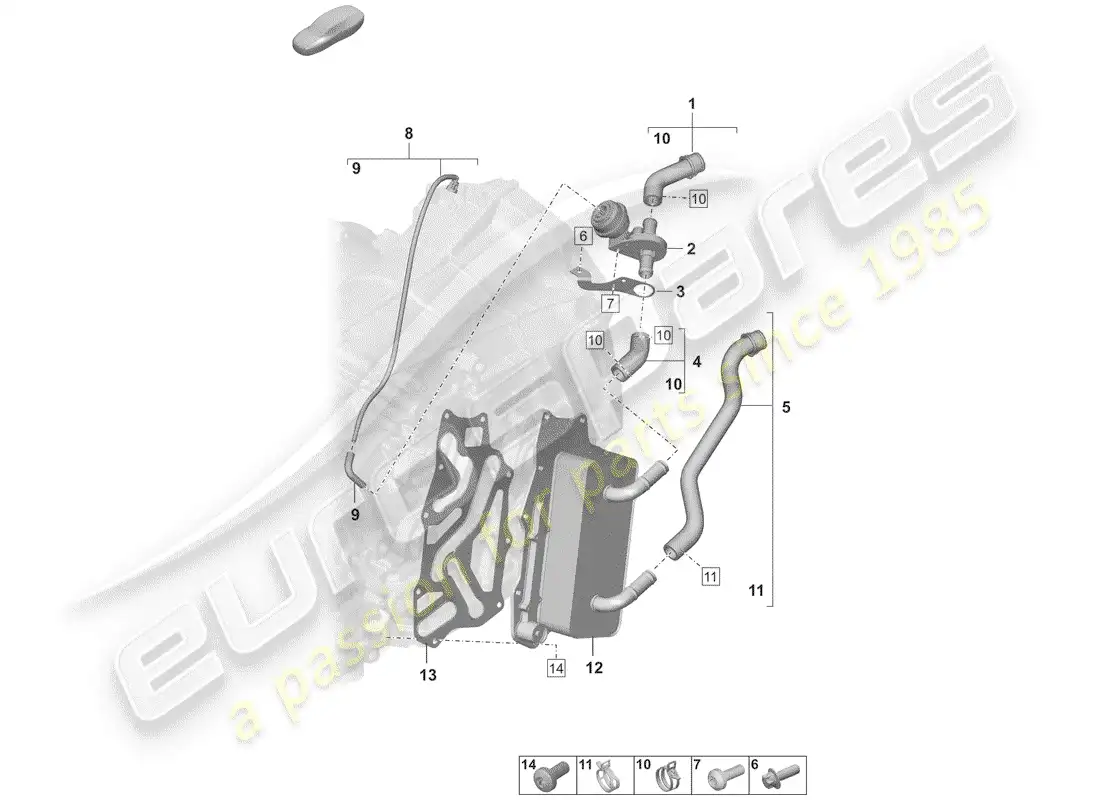 porsche 2019 (992-1) 8-speed dual clutch gearbox parts diagram