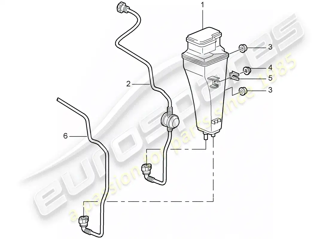 porsche 2008 (997-1 gt3) evaporative emission canister parts diagram