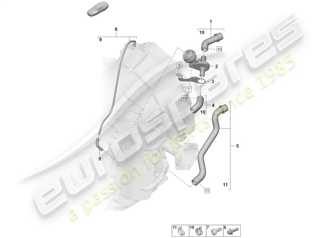 porsche 2020 (992-1) 8-speed dual clutch gearbox parts diagram