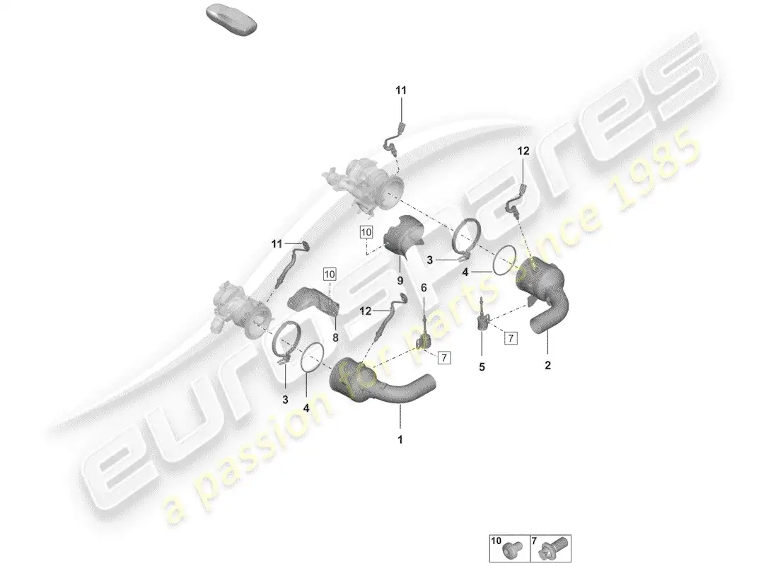 porsche 2020 (992-1) catalyst parts diagram