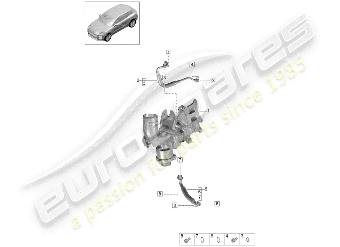 porsche 2019 (macan) oil pressure line parts diagram