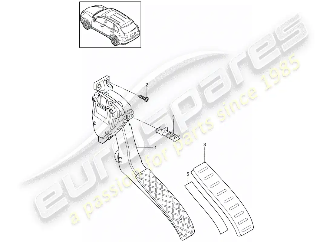 porsche 2014 (cayenne e2 92a) pedals part diagram