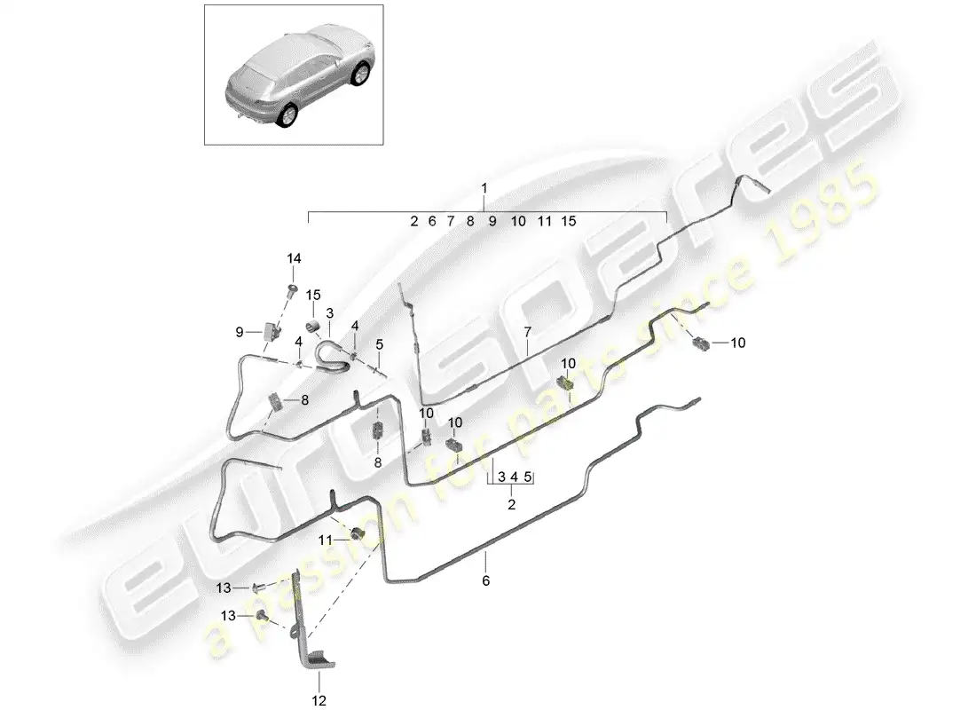 porsche 2015 (macan) fuel system parts diagram