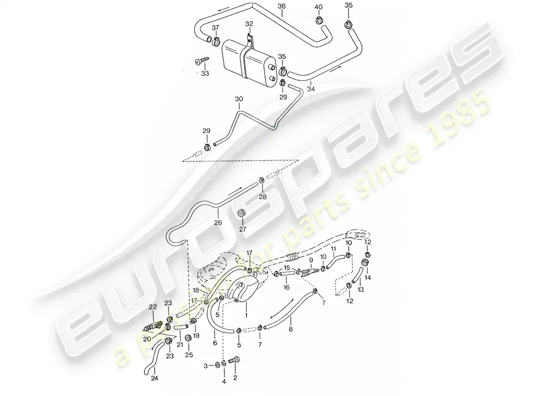 porsche 1974 (911) tank ventilation - d >> - mj 1974 parts diagram