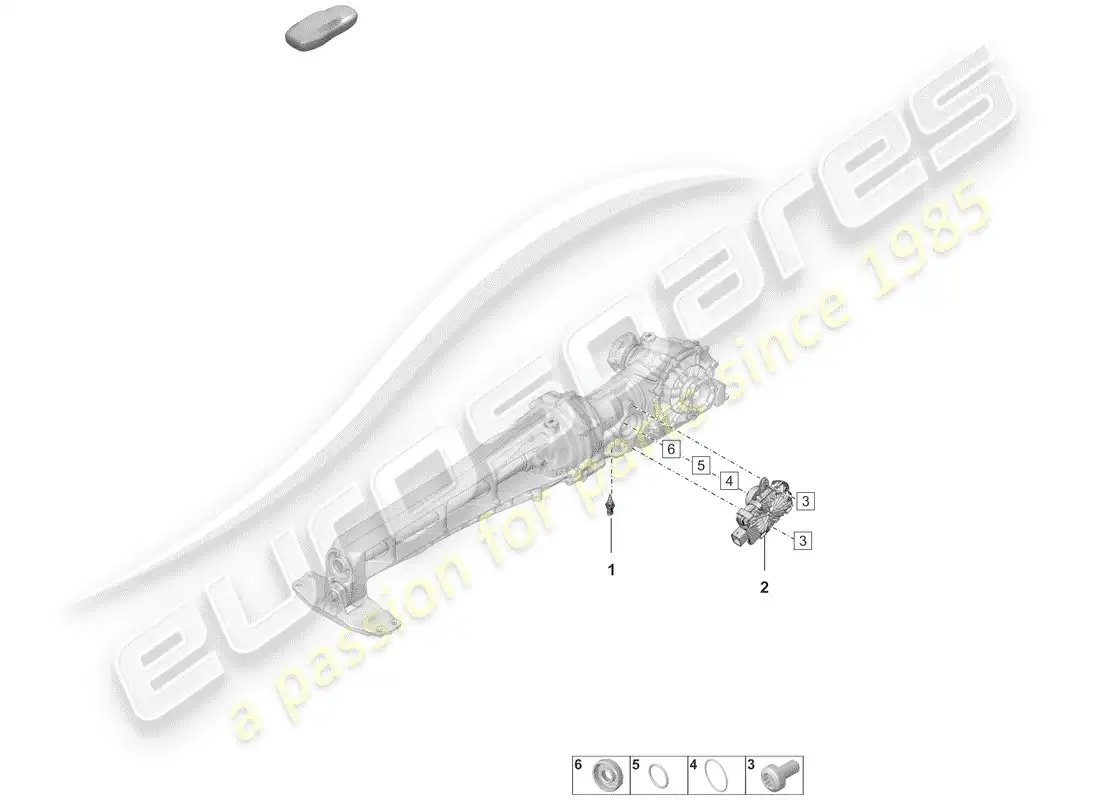 porsche 2020 (992-1) front axle differential parts diagram