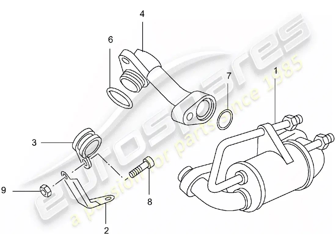 porsche 2003 (996 turbo / gt2) fuel cooling parts diagram