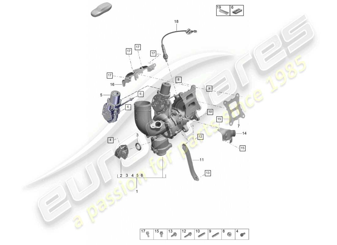 porsche 2026 (macan) exhaust gas turbocharger lambda probe part diagram