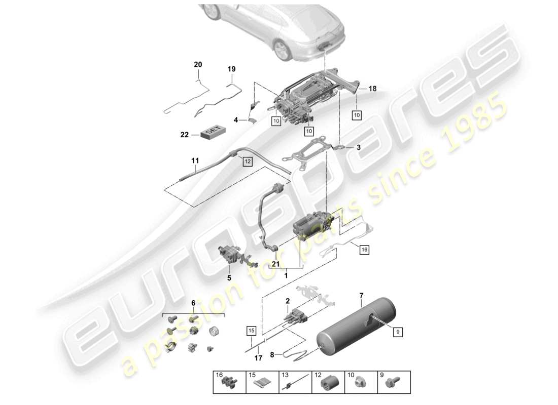 porsche 2021 (panamera 971-1) compressor pressure accumulator part diagram