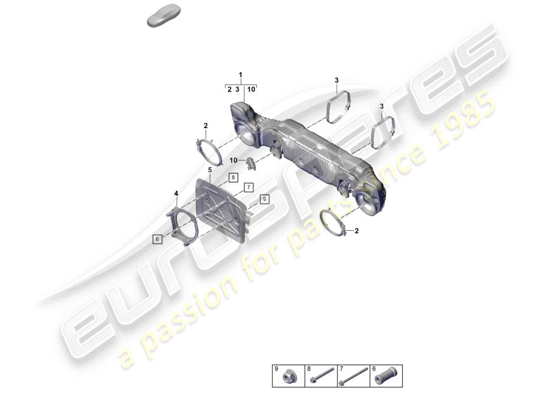 porsche 2025 (992-2 gt3) silencer part diagram