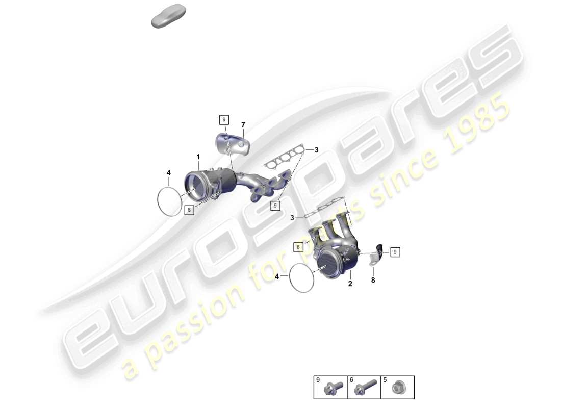 porsche 2026 (992-2 gt3) exhaust manifolds part diagram