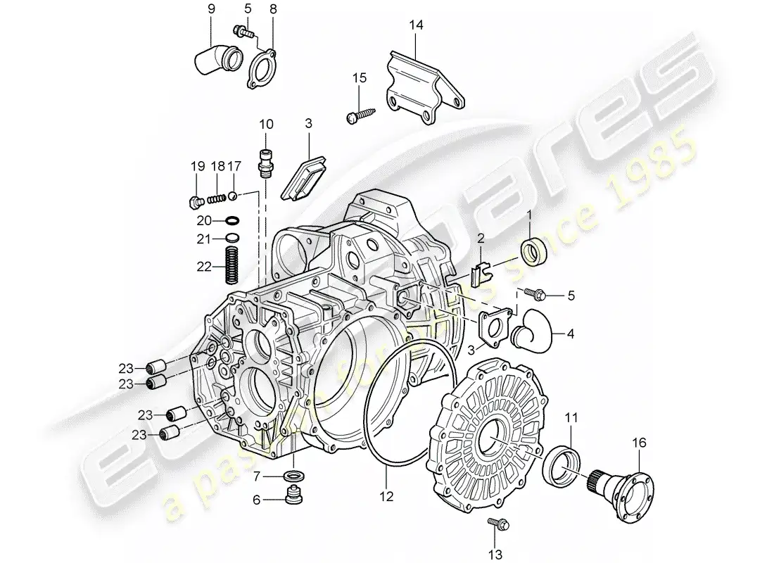 porsche 2003 (996 turbo / gt2) transmission case parts diagram