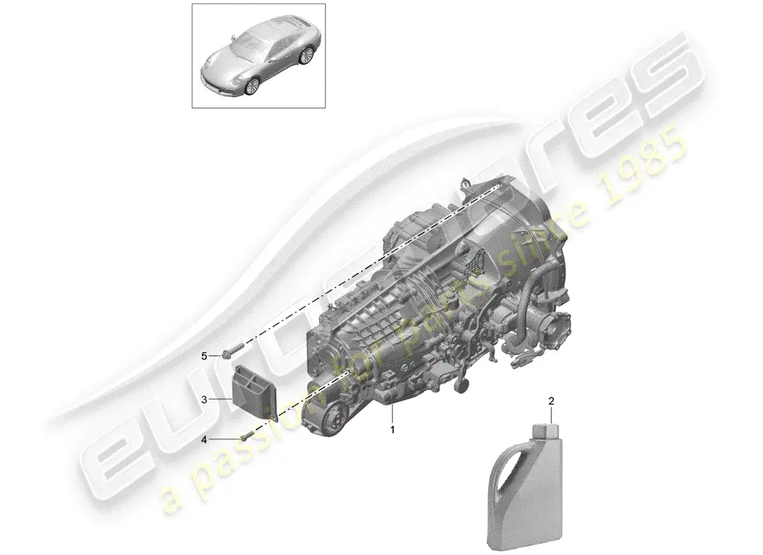 porsche 2019 (991-2) manual gearbox parts diagram