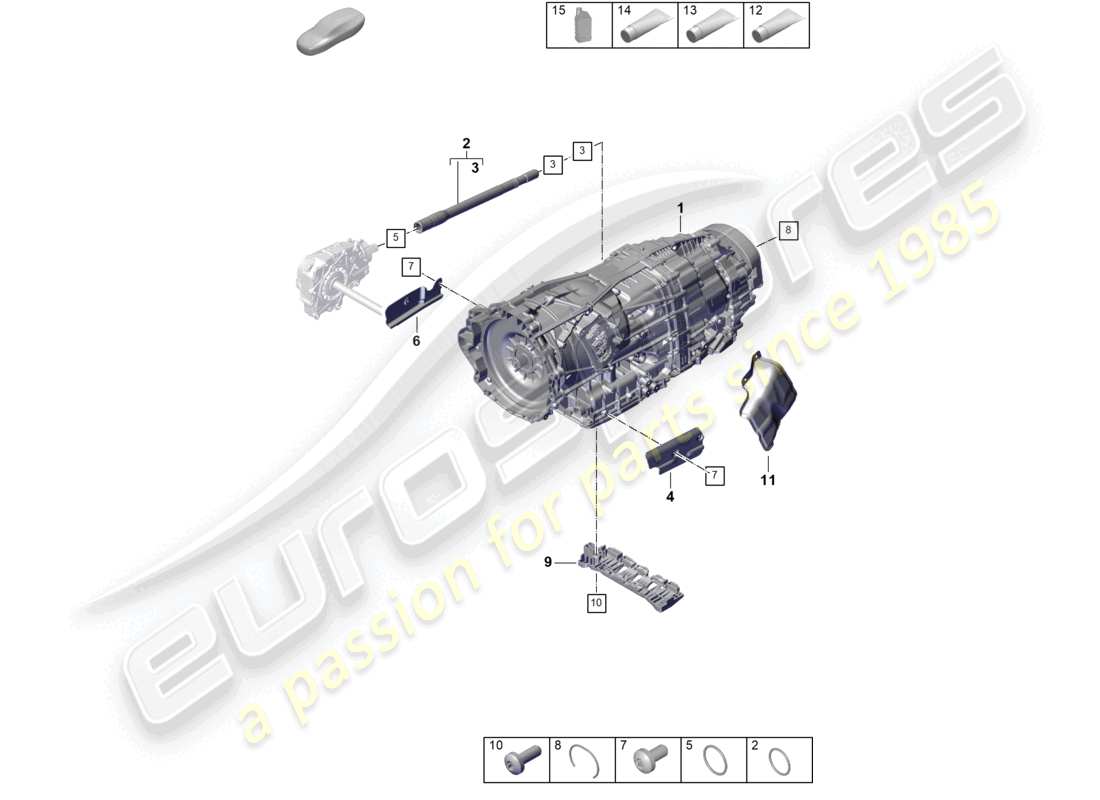 porsche 2026 (panamera 976) 8-speed dual clutch gearbox - pdk - for vehicles with hybrid drive part diagram
