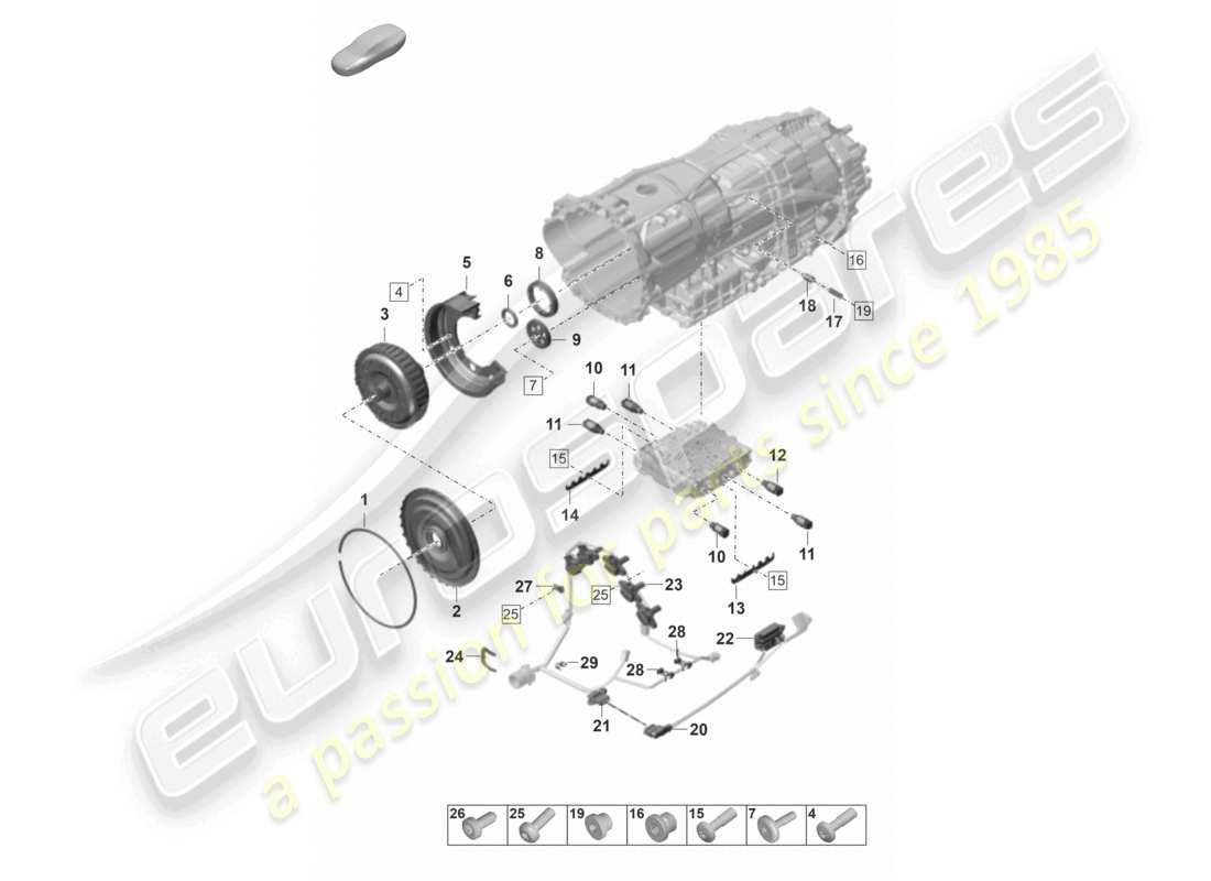 porsche 2023 (panamera 971-2) gearbox individual parts part diagram