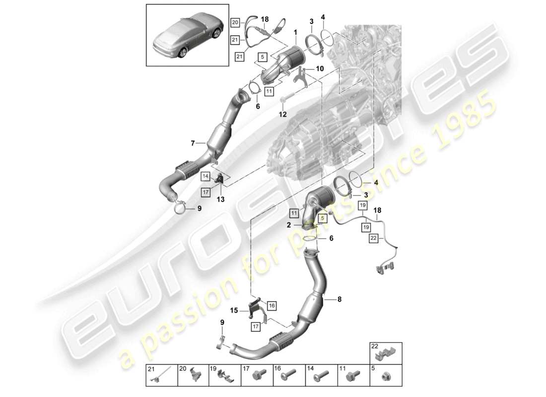 porsche 2021 (panamera 971-1) exhaust system catalytic converter lambda probe d >>- 16.06.2019 to determine the parts, please take into account the equipment currently on the vehicle. part diagram