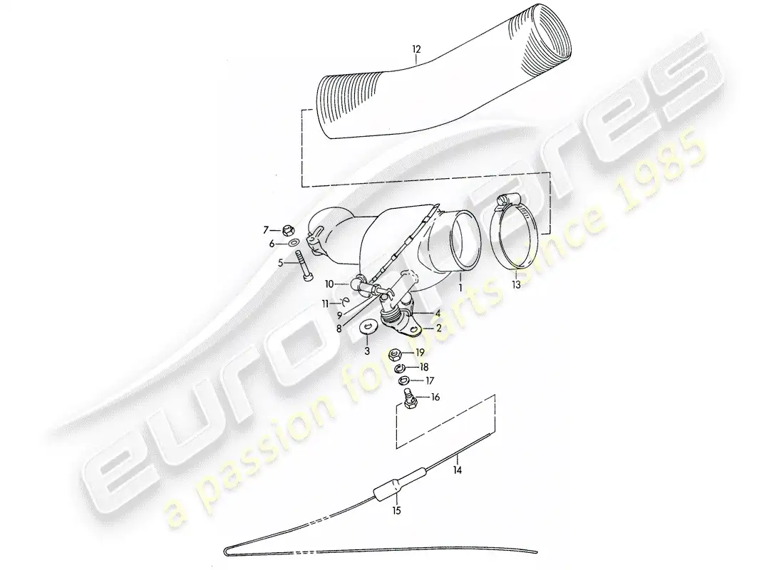 porsche 1963 (356b/356c) heating air supply - valid for - f 122 851 >> - - f 212 601 >> - - f 157 751 >> parts diagram