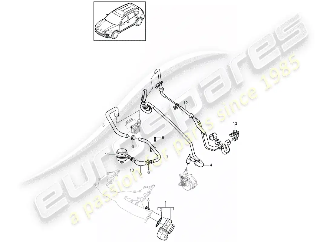 porsche 2014 (cayenne e2 92a) throttle body parts diagram