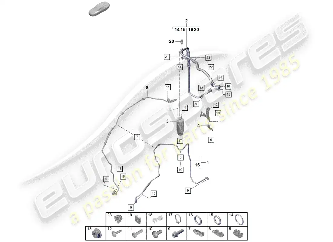 porsche 2019 (718 boxster spyder) air conditioner parts diagram