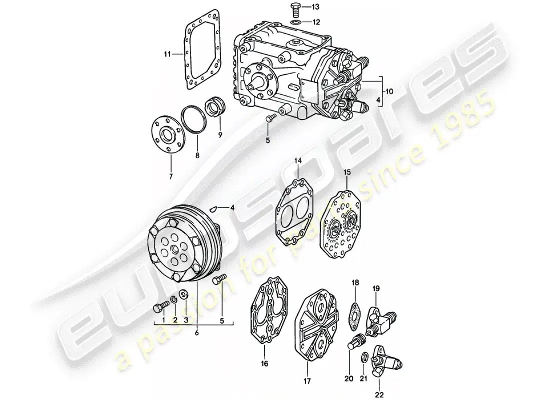 porsche 1981 (911) compressor parts diagram
