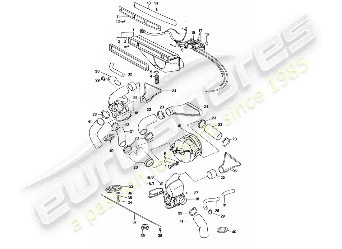porsche 1976 (911 turbo) ventilation - heating system 2 - d - mj 1977>> parts diagram