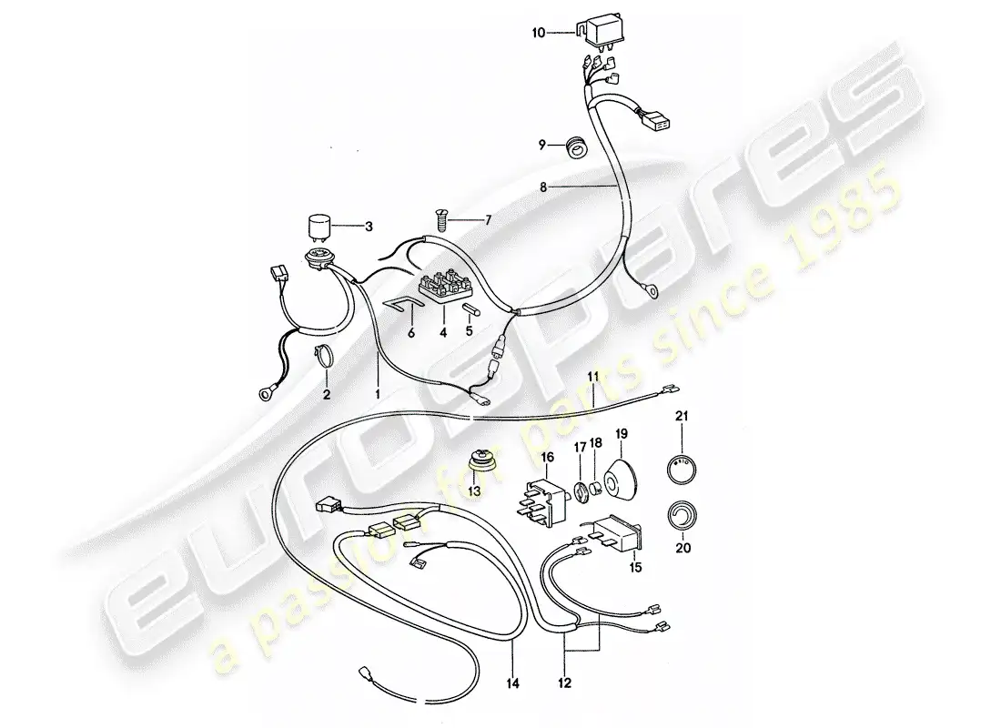 porsche 1976 (911 turbo) air conditioner - electrical components parts diagram