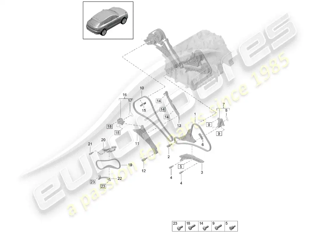 porsche 2019 (macan) timing chain parts diagram