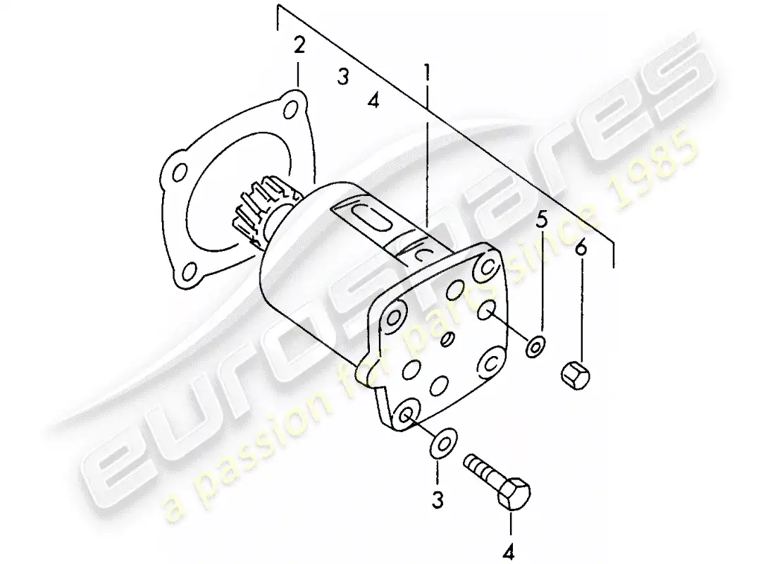 porsche 1953 (356/356a) oil pump parts diagram