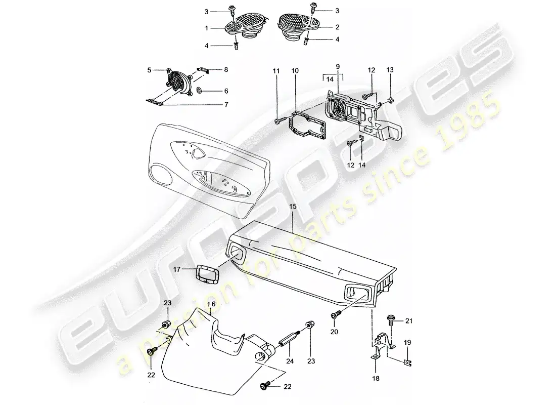 porsche 2002 (996) loudspeaker - d - mj 2002>> parts diagram