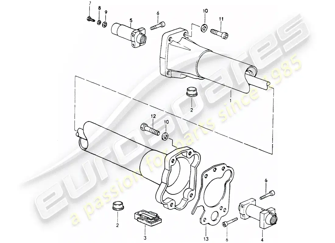 porsche 1993 (964) central tube parts diagram