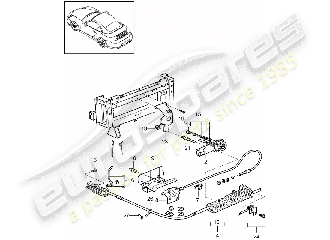 porsche 2010 (997-2) driving mechanism parts diagram