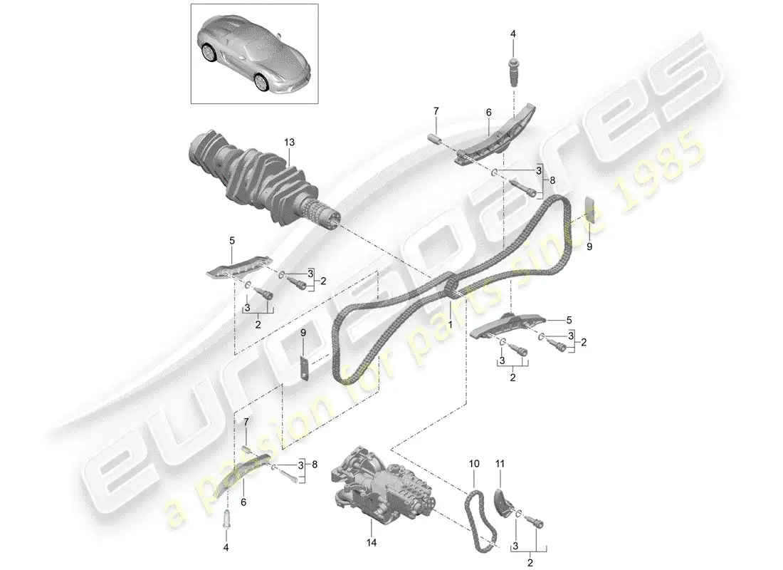 porsche 2016 (981 boxster spyder) valve control parts diagram