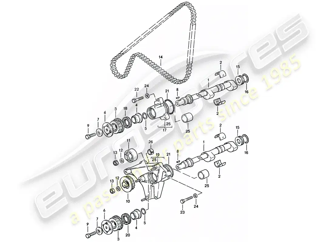 porsche 1982 (944) driving mechanism - shaft parts diagram