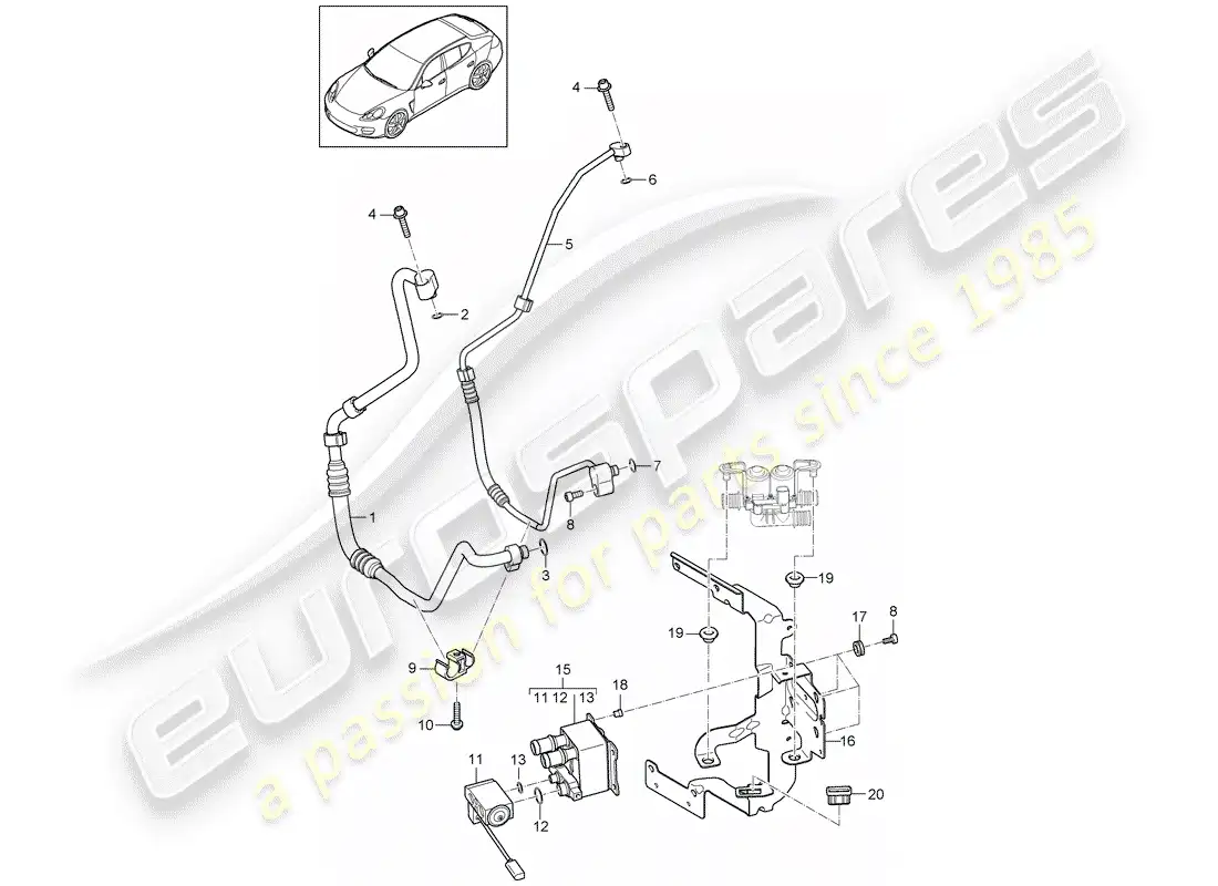 porsche 2015 (panamera 970) hybrid parts diagram