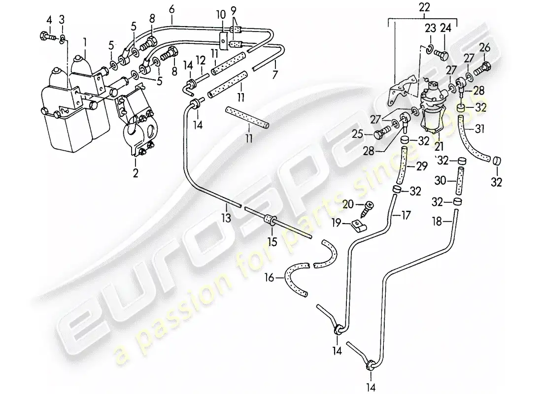 porsche 1955 (356/356a) fuel pump - -autopulse 500- - electric - with: - fuel line parts diagram