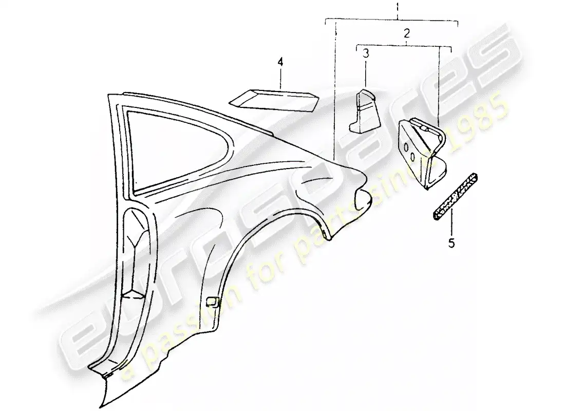 porsche 1990 (964) exterior panelling parts diagram