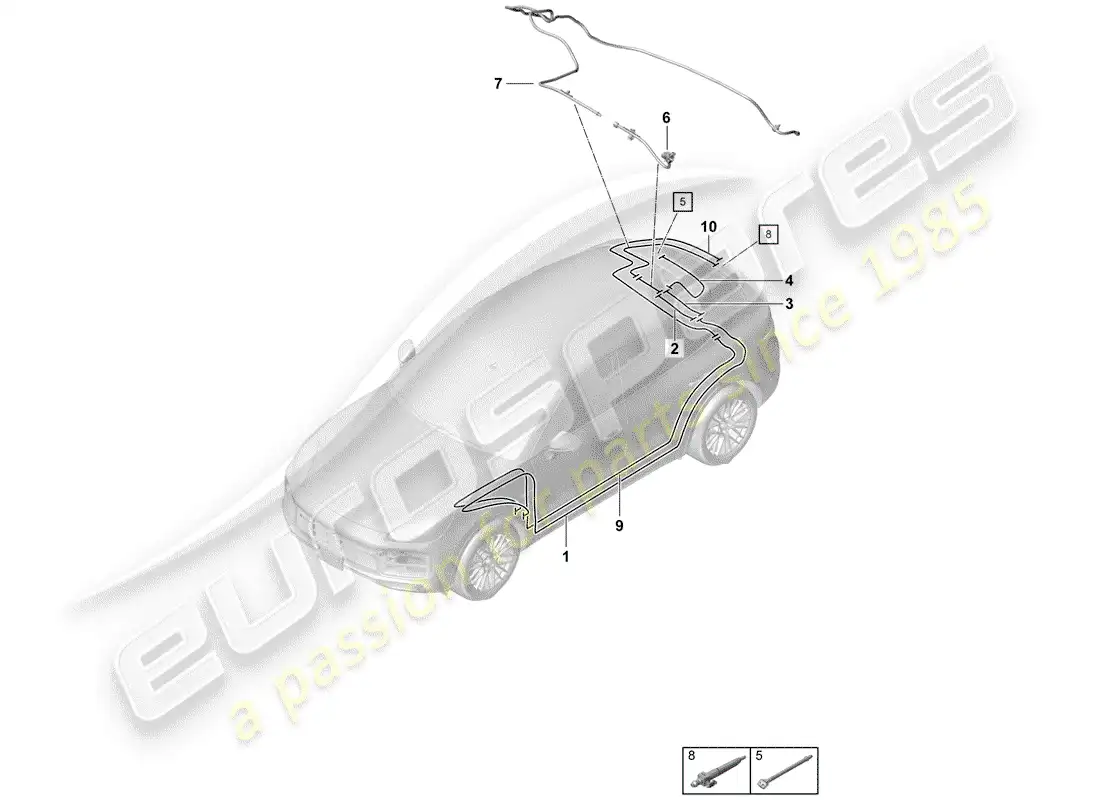 porsche 2019 (cayenne e3 9ya/9yb) hose parts diagram