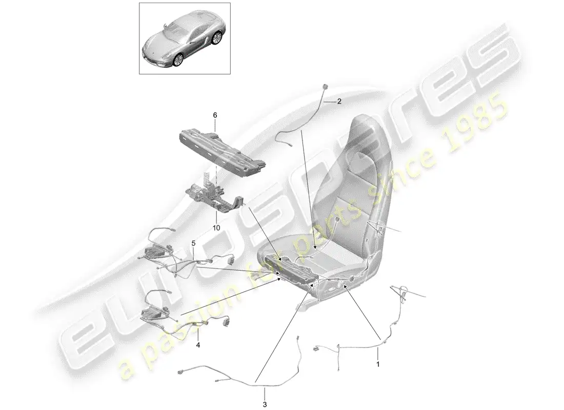 porsche 2016 (981 cayman) wiring harnesses parts diagram