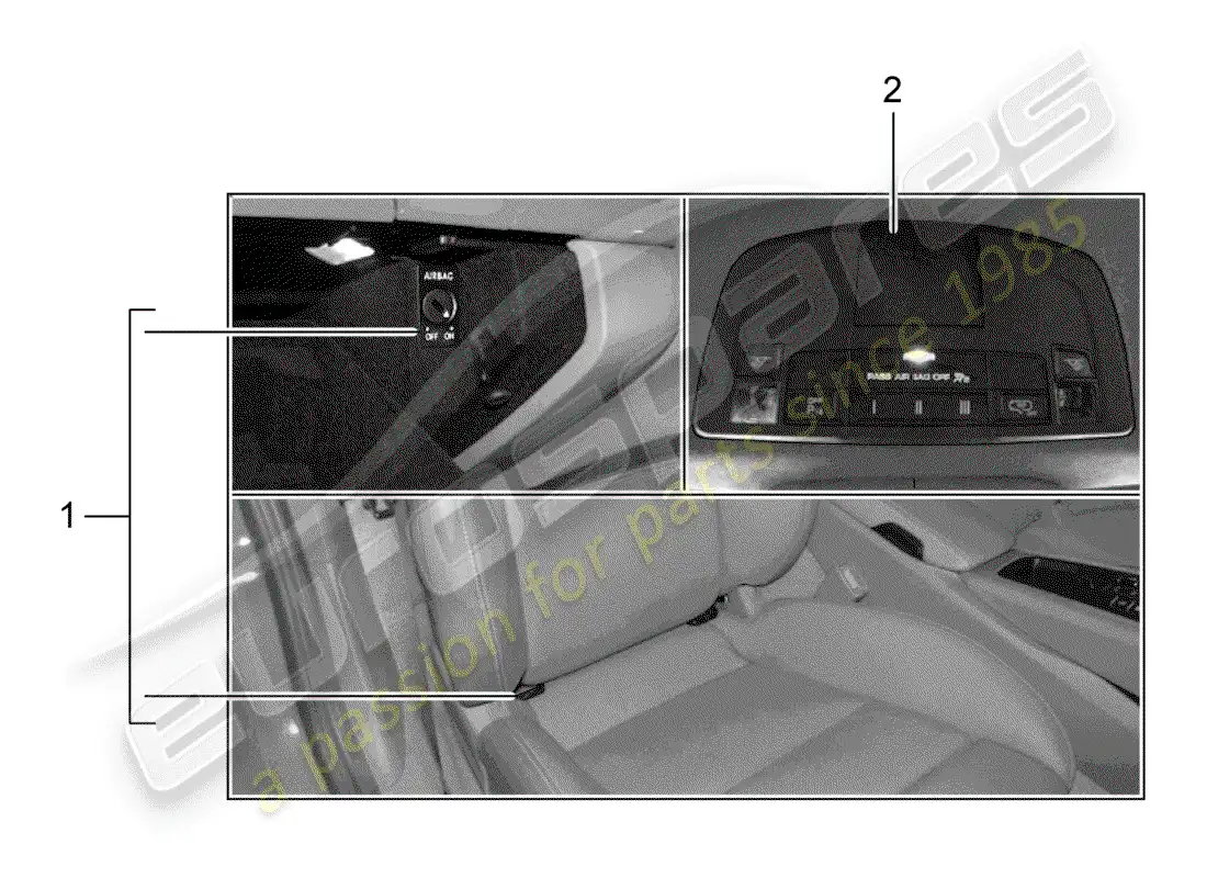 porsche 2015 (tequipment 98x/99x) child seat parts diagram