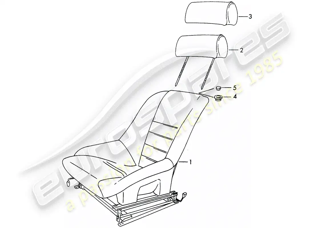 porsche 1967 (911/912) seat parts diagram