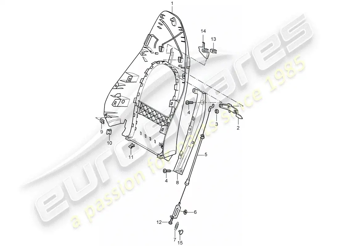 porsche 1998 (996) backrest shell - standard seat - comfort seat - d - mj 1998>> - mj 1998 parts diagram