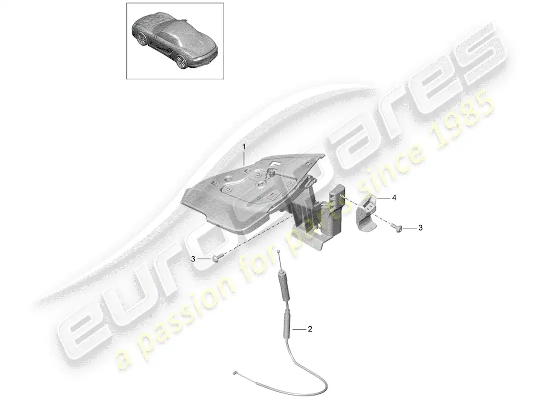 porsche 2014 (981 boxster) flap parts diagram