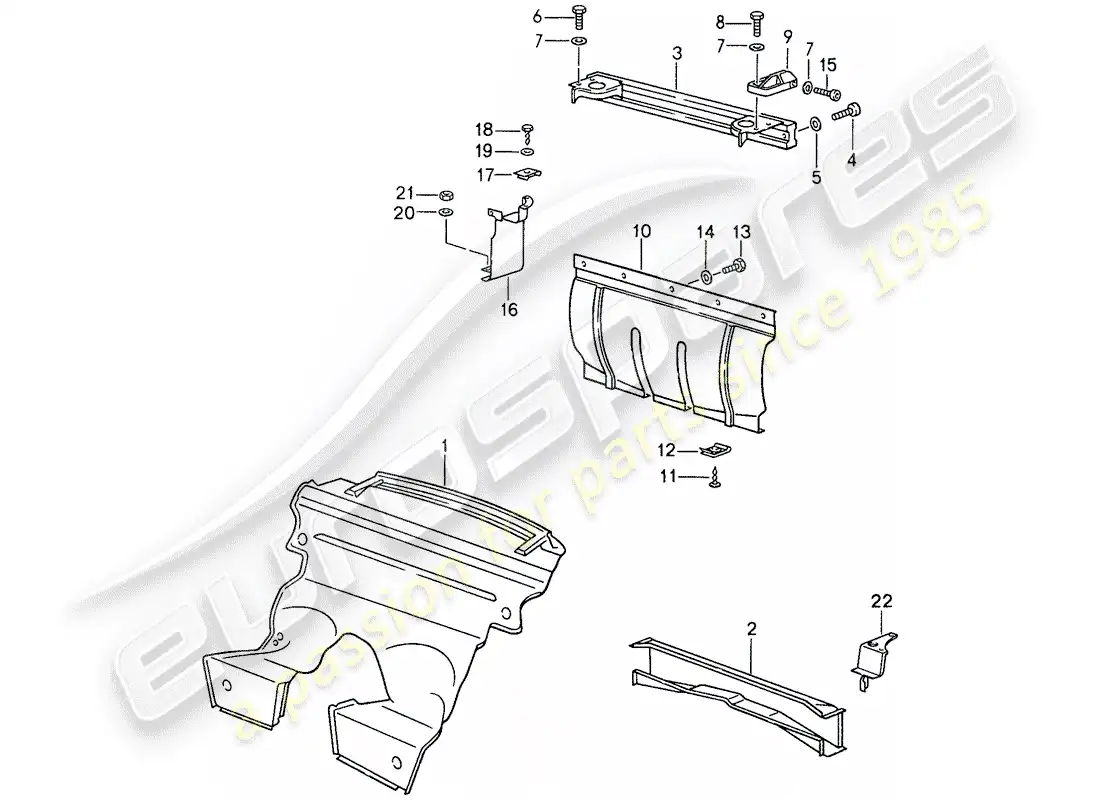 porsche 1987 (959) frame parts diagram