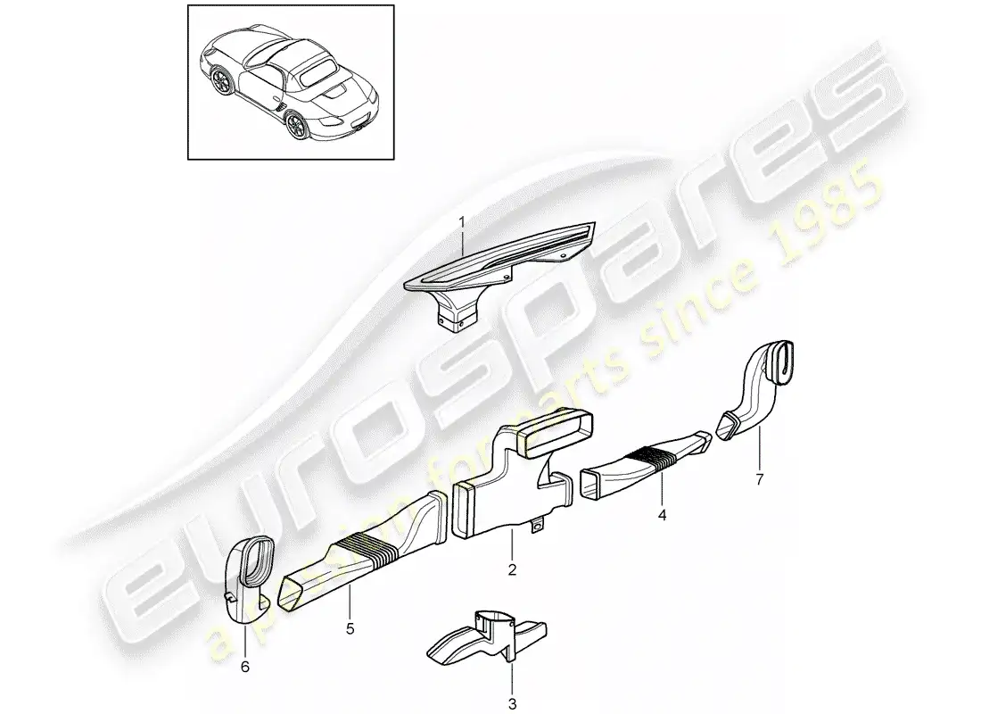 porsche 2012 (987 boxster) heater parts diagram