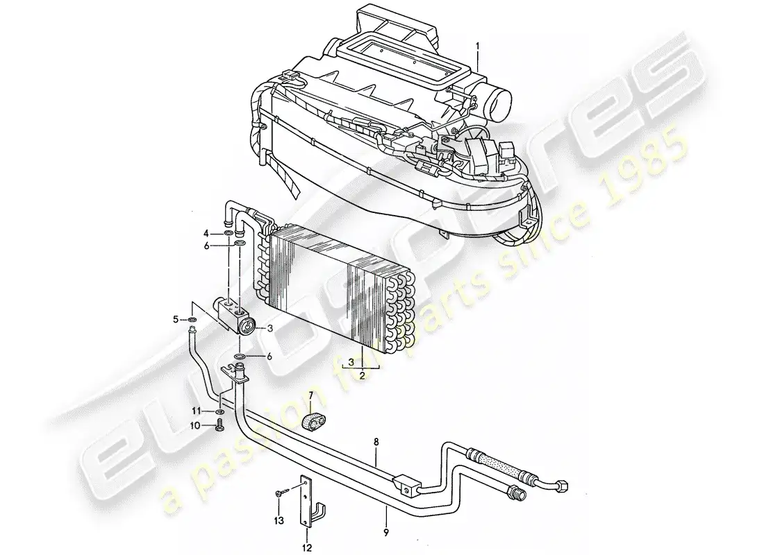 porsche 1987 (959) air conditioner 1 parts diagram