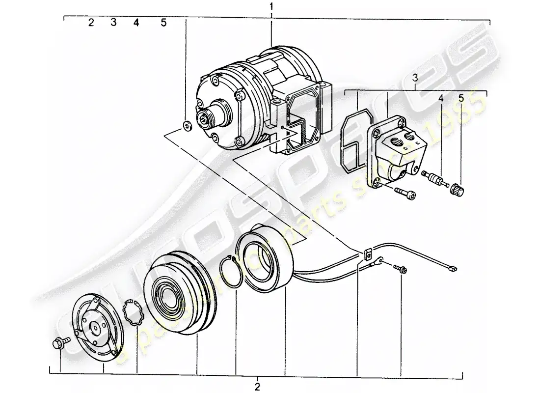 porsche 1994 (993) compressor parts diagram