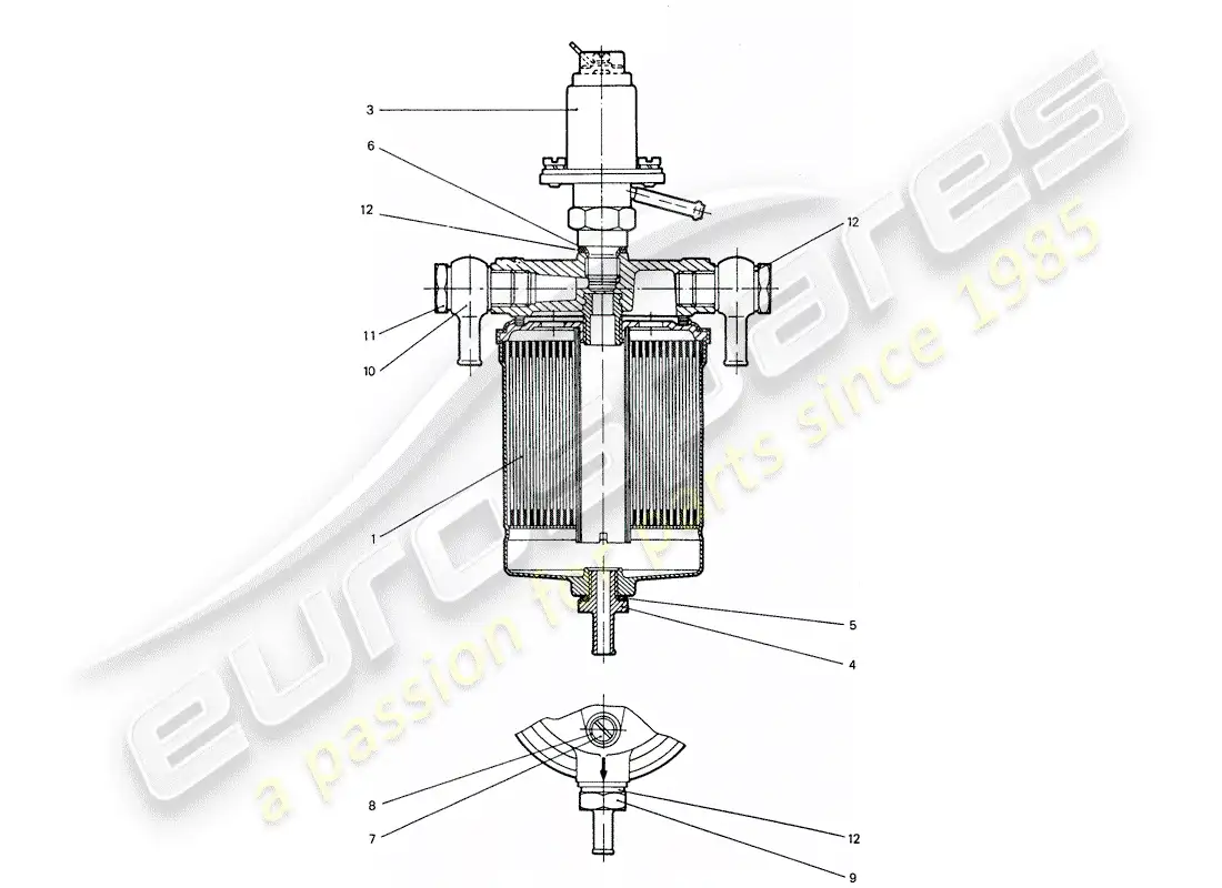porsche 1975 (911) fuel filter - complete parts diagram