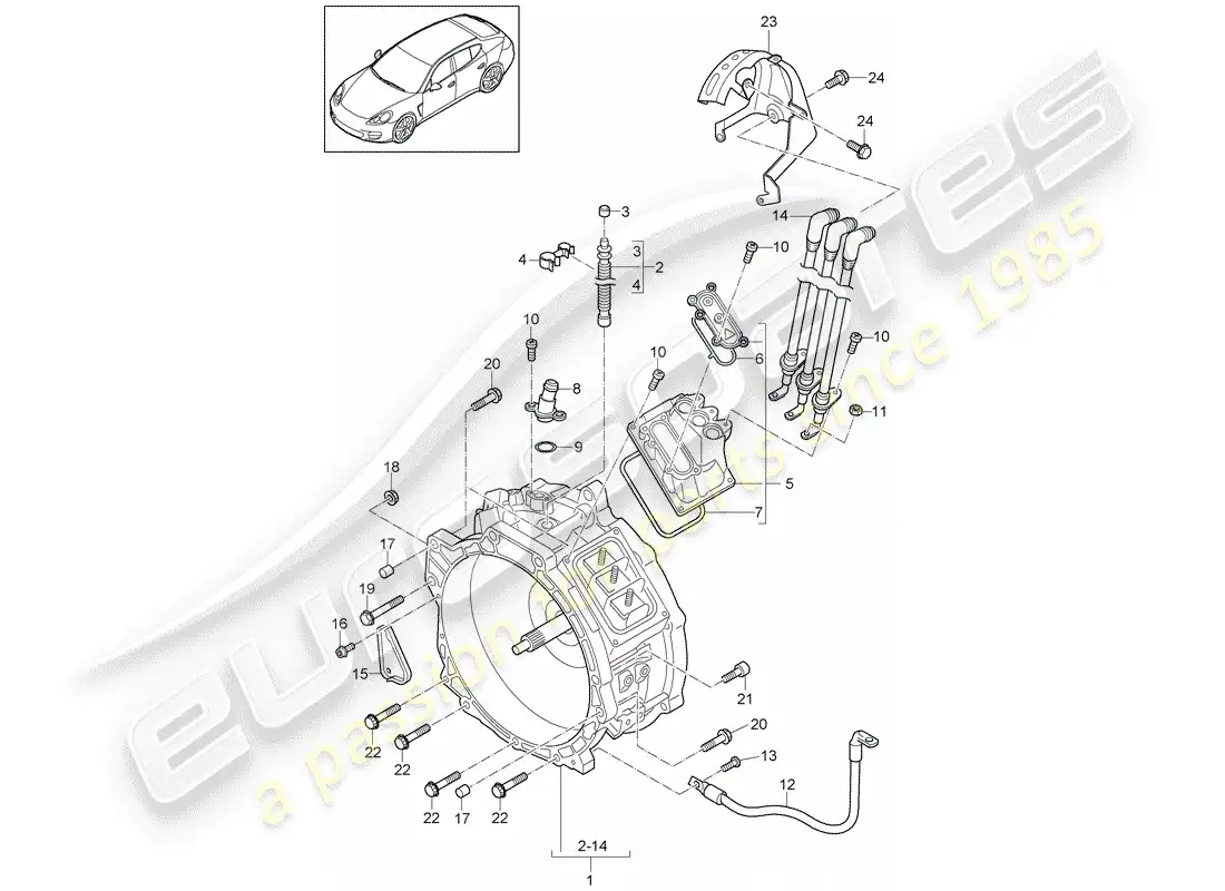 porsche 2014 (panamera 970) hybrid parts diagram