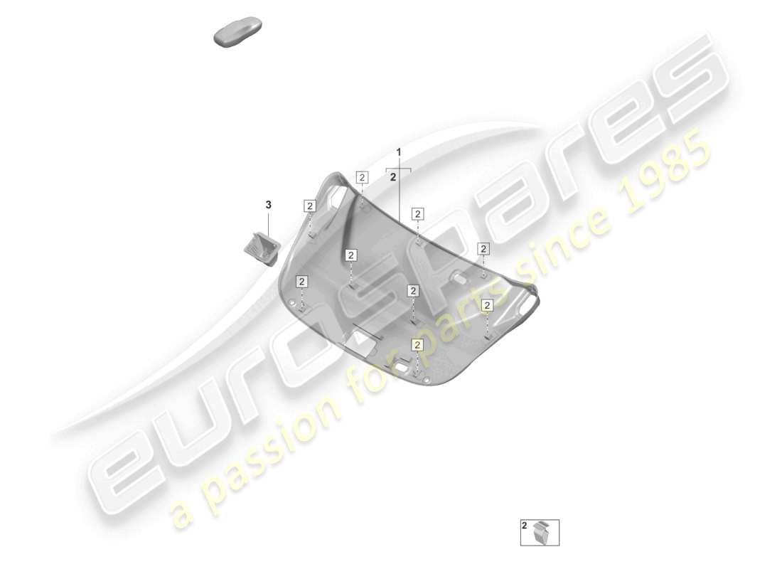 porsche 2022 (taycan 9j1-1) rear lid trim panel part diagram