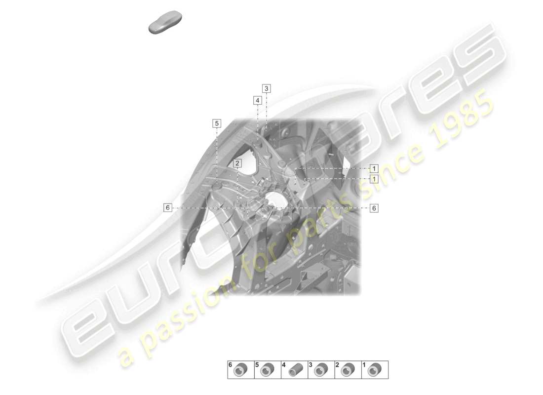 porsche 2021 (taycan 9j1-1) suspension strut dome front left a. right part diagram