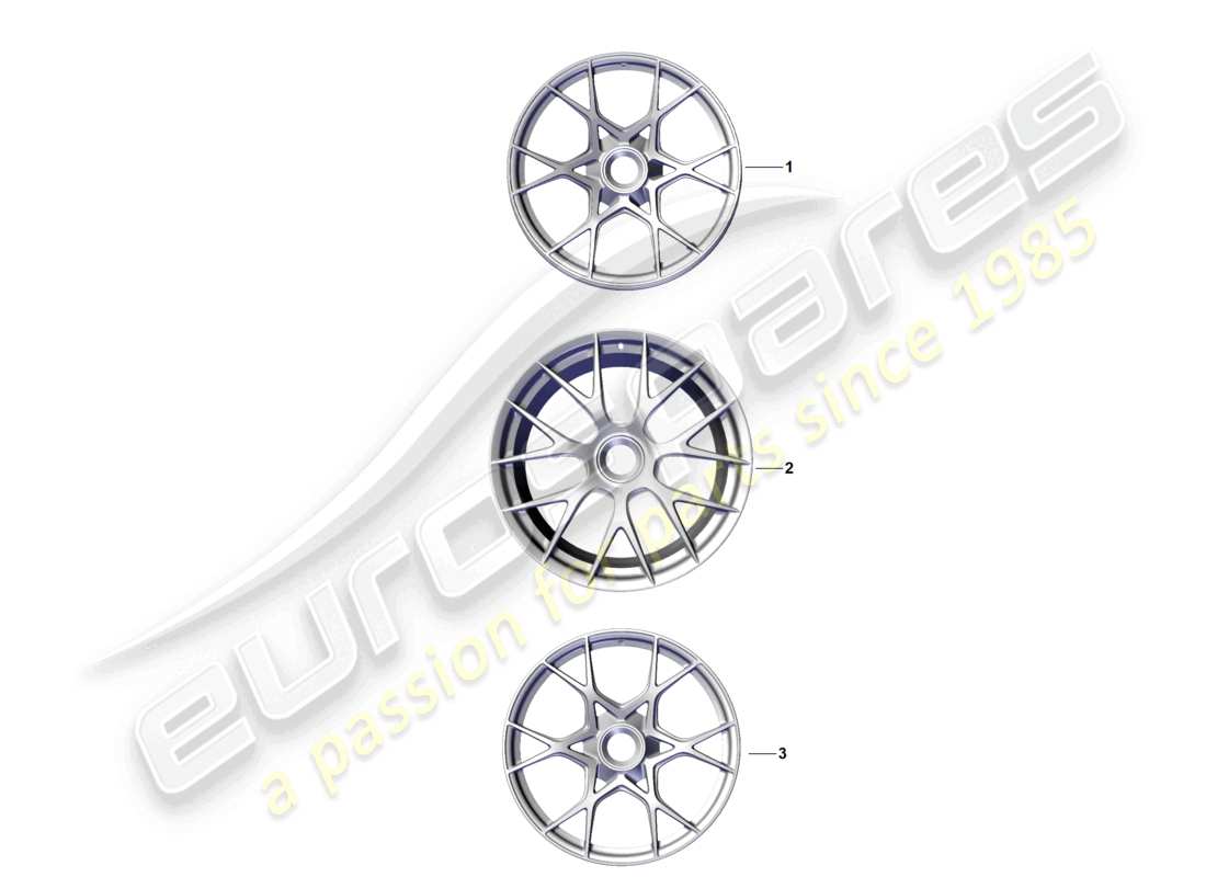 porsche 2021 (718 cayman gt4) alloy wheel part diagram